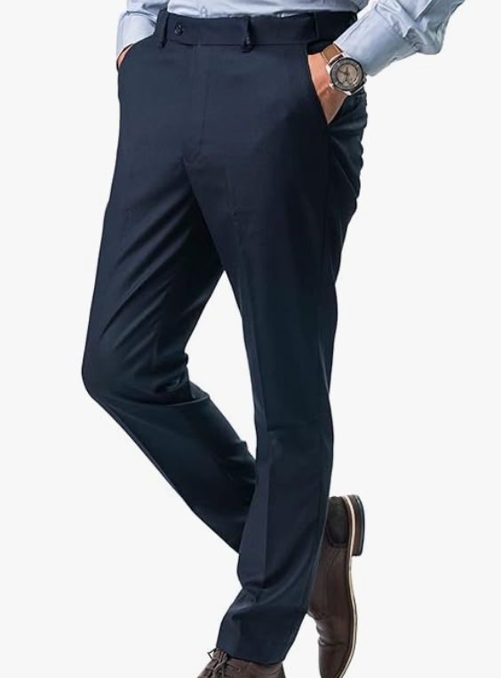 Jack and Jini men formal pants feature a regular fit and flat-front design